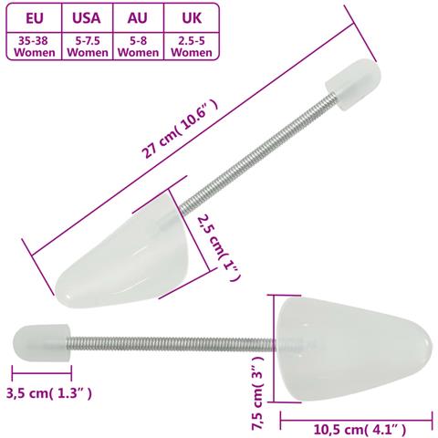 Forme per Scarpe 5 Paia Bianche EU 35-38 in Plastica - Foto 6