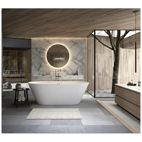 Vasca Da Bagno Freestanding Da Design 178x80cm Centro Stanza Acrilico Amalia Bianco Opaco - Foto 1