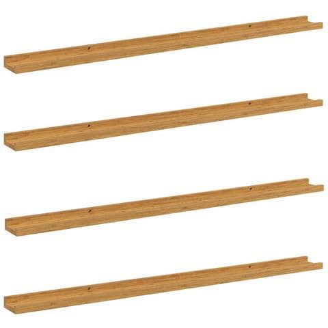 Scaffale da parete 4 pcs Beige 115 x 9 x 3 cm Legno multistrato - Foto 1