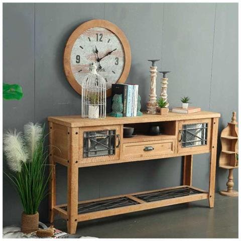 Mobile Da Ingresso In Legno Marrone 145x36x80h - Foto 2