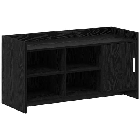 Mobile per scarpe con porta Rovere Nero 100 x 39,5 x 51 cm - Foto 1