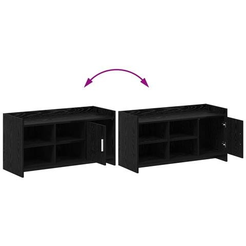 Mobile per scarpe con porta Rovere Nero 100 x 39,5 x 51 cm - Foto 9