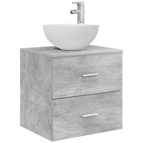 Mobile Lavabo da Parete Grigio Cemento 49,5 x 41 x 64,5 cm - Foto 1