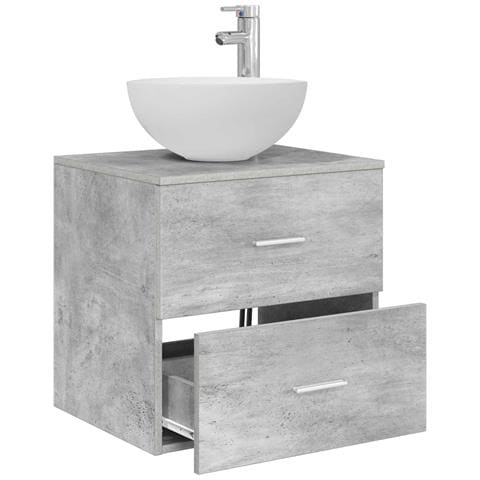 Mobile Lavabo da Parete Grigio Cemento 49,5 x 41 x 64,5 cm - Foto 2
