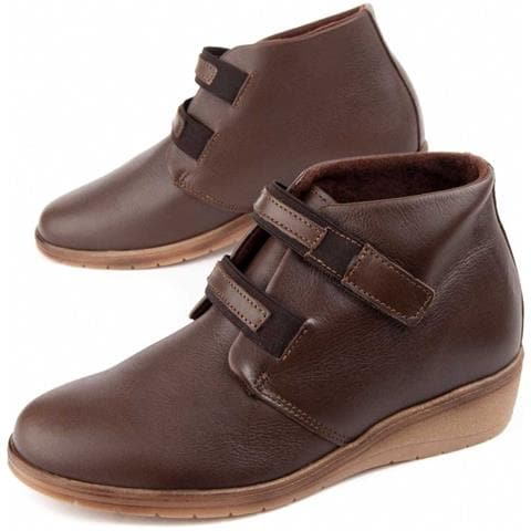 Stivaletto Con Zeppa Purapier Akilav2 Marrone Marrone Pelle Naturale - Foto 1