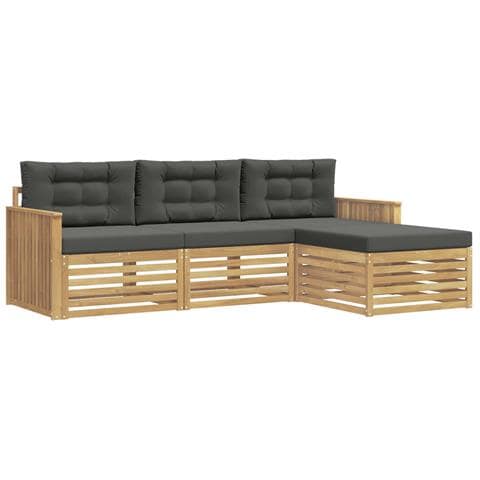 Set di divani da esterno 4 pcs Bianco e Antracite - Foto 1