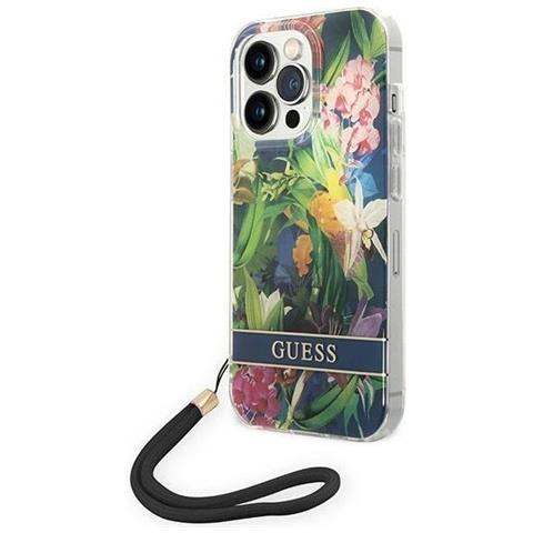 Indovina Guohcp14lhflsb Iphone 14 Pro 6.1 Blu / Blu Custodia Rigida Con Cinturino A Fiori - Foto 1