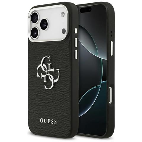 Custodia Per Iphone 17 Pro Max In Finta Pelle Nera Guess - Foto 1