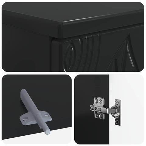 Set di armadietti da bagno in 3 pezzi DELFT Nero - Foto 2