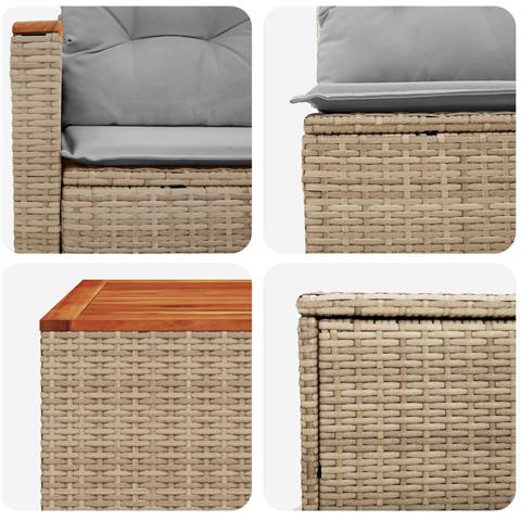 Set di divani 8 pz Beige e Grigio Chiaro - Foto 2