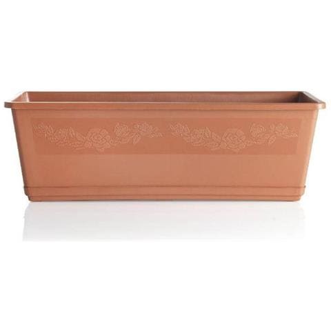 Fioriera Balconella Cm. 60 Con Sottovaso Colore Terracotta - Foto 2