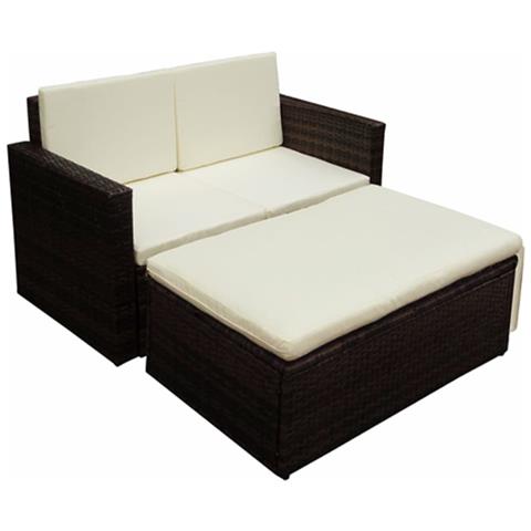 Set 7 Pz Set Mobili Da Giardino In Polyrattan Marrone - Foto 1