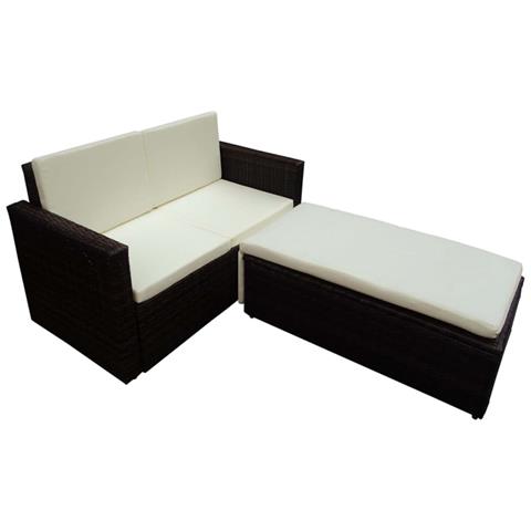 Set 7 Pz Set Mobili Da Giardino In Polyrattan Marrone - Foto 7