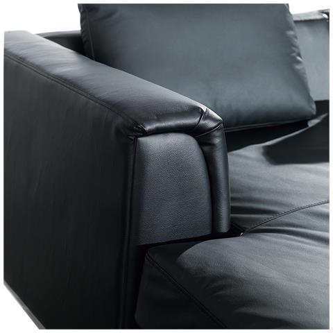 Divano Angolare In Pelle Nero Versione Destro Oslo - Foto 32