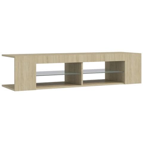 Mobile Porta TV con Luci LED Rovere Sonoma 135x39x30 cm - Foto 11