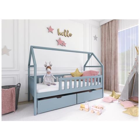 Letto Per Bambini A Forma Di Casetta 190x90x90 Cm - Foto 3