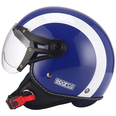 Casco Moto Sp501 Taglia Xs Con Visiera Antigraffio Blu E Bianco - Foto 2