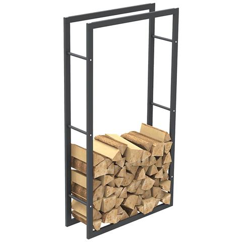 Portalegna Supporto Metallo Porta Legna Interno Legnaia Camino Stufa 150x80x25cm - Foto 5