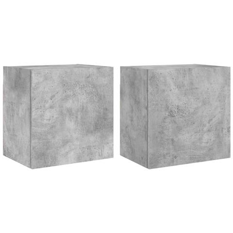 Mobili Tv Muro 2pz Grigio Cemento 40,5x30x40 Legno Multistrato - Foto 2