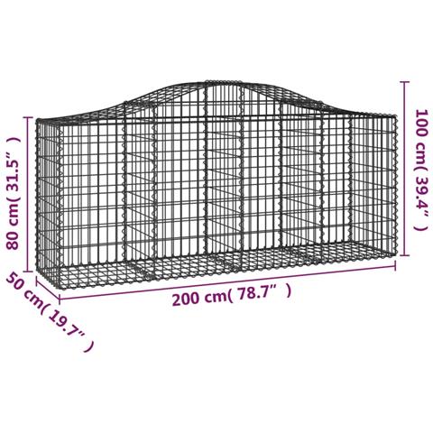 Cesto Gabbione Ad Arco 200x50x80/100 Cm Ferro Zincato - Foto 4