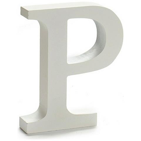 Lettera P Legno Bianco (2 X 16 X 14,5 Cm) (24 Unità) - Foto 2