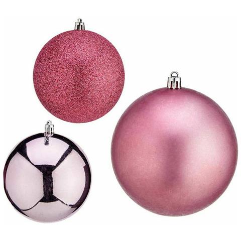 Set Di Palline Di Natale Rosa Plastica 10 X 11 X 10 Cm (12 Unità) - Foto 2