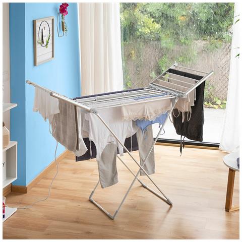 Stendibiancheria Elettrico Pieghevole Con Ali Drywing 20 Sbarre 230 W - Foto 1
