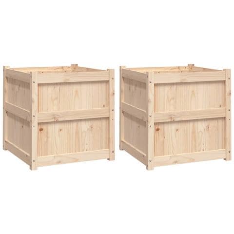 Fioriere Da Giardino 2 Pz In Legno Massello Di Pino - Foto 2