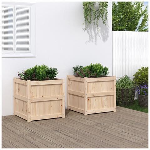 Fioriere Da Giardino 2 Pz In Legno Massello Di Pino - Foto 1