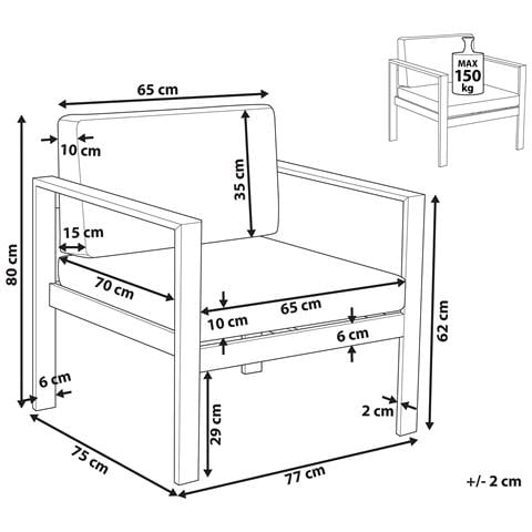 Sedia Da Giardino Alluminio Anodizzato Grigio Chiaro Salerno - Foto 8