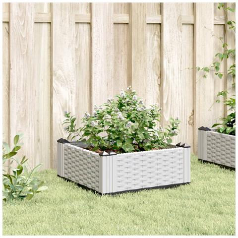 Fioriera Da Giardino Con Picchetti Bianca 42,5x42,5x28,5 Cm Pp - Foto 2