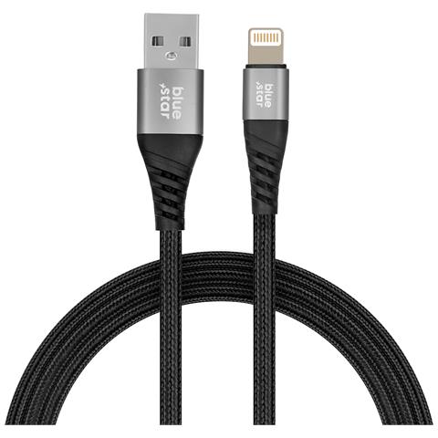 Cavo Da Usb A Lightning 2,4a Carica Sincronizzazione Nylon 1,2m, Nero - Foto 1