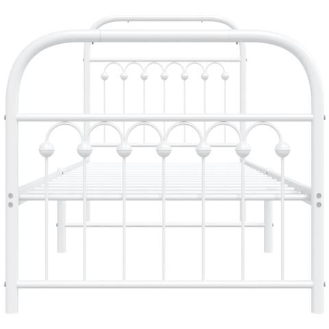 Giroletto Con Testiera E Pediera Metallo Bianco 75x190 Cm - Foto 2