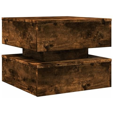 Tavolino Da Soggiorno Con Luci Led Rovere Sonoma 50x50x40 Cm - Foto 3
