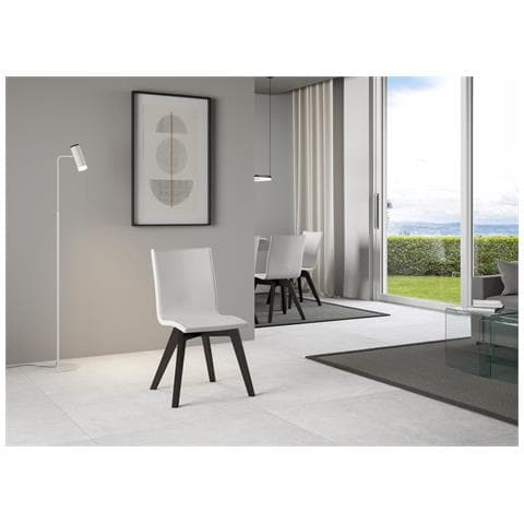 Sedia Trudy Gambe Antracite Cuscino Bianco 01 - Foto 1