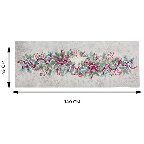Tovaglia Natale Centrino Runner Centrotavola Natalizio Gobelin Silver Stella 1310 45x140 Silver Stella - Foto 5