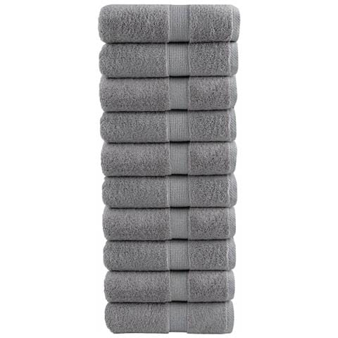 Asciugamani Ospiti SOLUND 10 pz Grigi 30x50 cm 600gsm - Foto 1