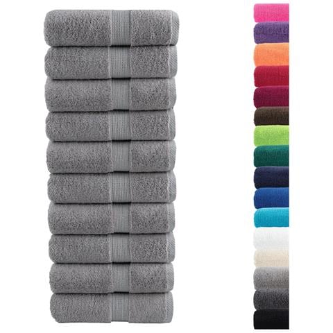 Asciugamani Ospiti SOLUND 10 pz Grigi 30x50 cm 600gsm - Foto 2