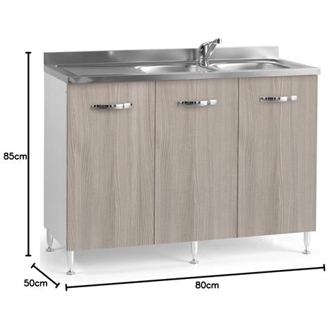 Mobile Sottolavello Per Cucine Componibile Con Ante Colore Olmo (85x50x120) - Foto 2