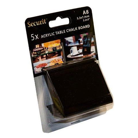 Segnaposto Tba Bl A8 Securit Set 5 Lavagnette Da Tavolo Mini Ne - Foto 1