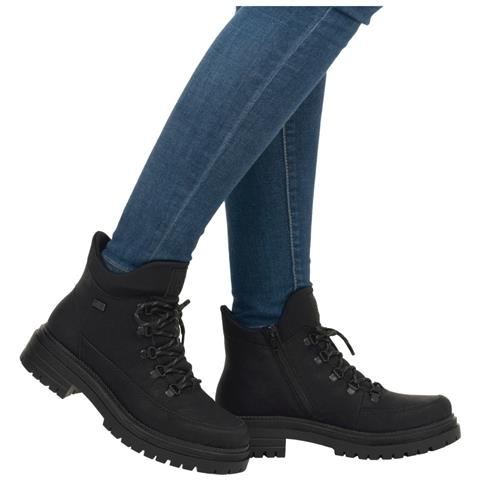 Black Casual Closed Ladies Mid Height Boots Stivaletti Pelle Sintetica Scarpe Donna Nero Eu 38, Y3158-00 - Foto 2