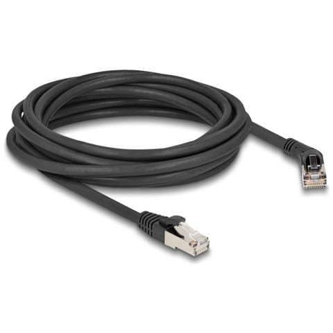Cavo di rete RJ45 Cat. 6A S /FTP maschio da 45° angolato a destra per maschio diritto 5 m nero - Foto 1