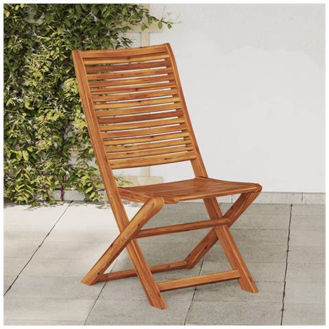 Sedie Da Giardino Pieghevoli 4pz In Legno Massello Di Acacia - Foto 1