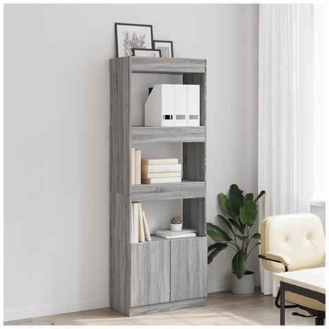 Credenza Grigio Sonoma 63x33x180 Cm In Truciolato - Foto 3