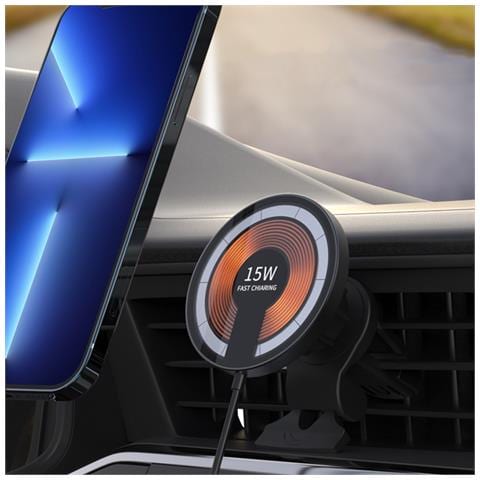 Caricatore Per Auto Wireless Magsafe Per Presa D'aria, 15w. Rimovibile Per Uso Desktop. - Foto 7