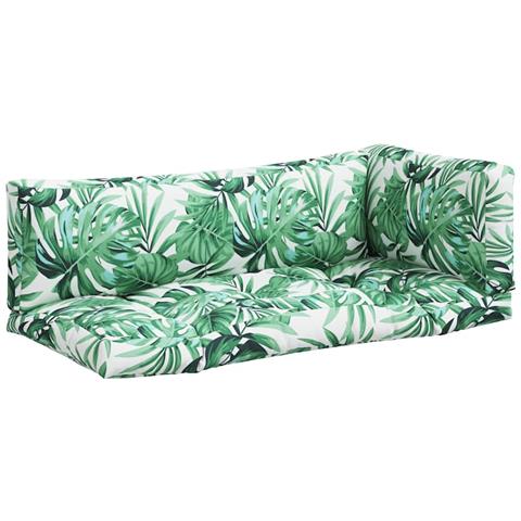 Cuscini Per Pallet 3 Pz Motivo A Foglie Tessuto - Foto 2