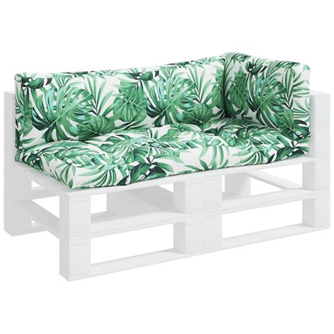 Cuscini Per Pallet 3 Pz Motivo A Foglie Tessuto - Foto 3