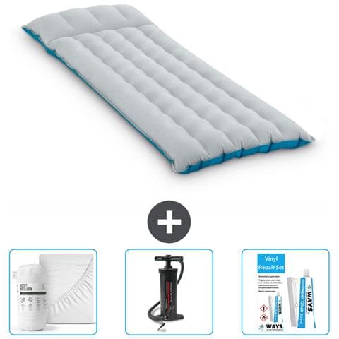 Set Materassino Gonfiabile - 184x67x17 Cm - Blu - Include Accessori Coordinati Cb3 - Foto 1