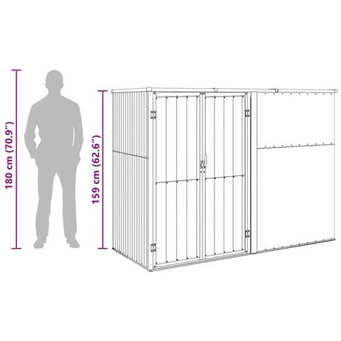 Lusso Casadino -  Capanno Per Attrezzi Marrone 225x89x161 Cm In Acciaio Zincato - Foto 8