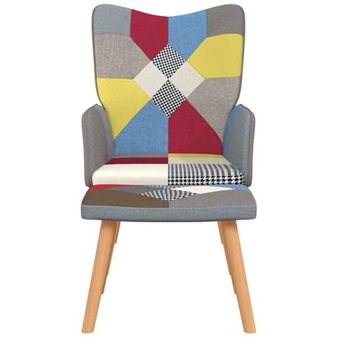 Lusso Casadino -  Poltrona Relax Con Poggiapiedi In Tessuto Patchwork - Foto 2